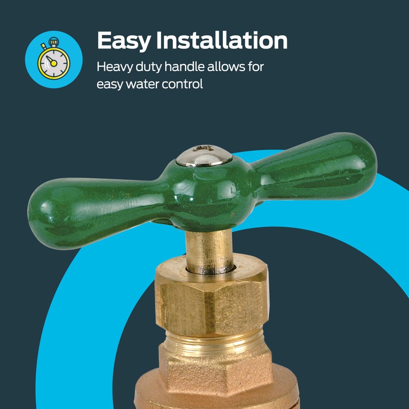 Eastman Heavy-Pattern Female No-Kink Hose Bibb, 3/4 Inch FIP Connection, Brass Plumbing Fitting, 48625 - Image 3
